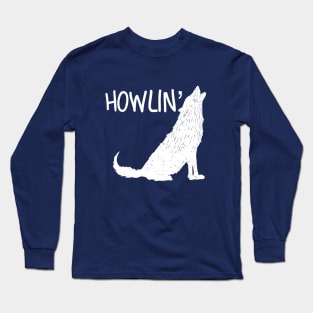 Howling, Dog T-Shirt, Wildlife T-Shirt, Wolf T-shirt, Animal T-Shirt, Mountain T-shirt, Outback Long Sleeve T-Shirt